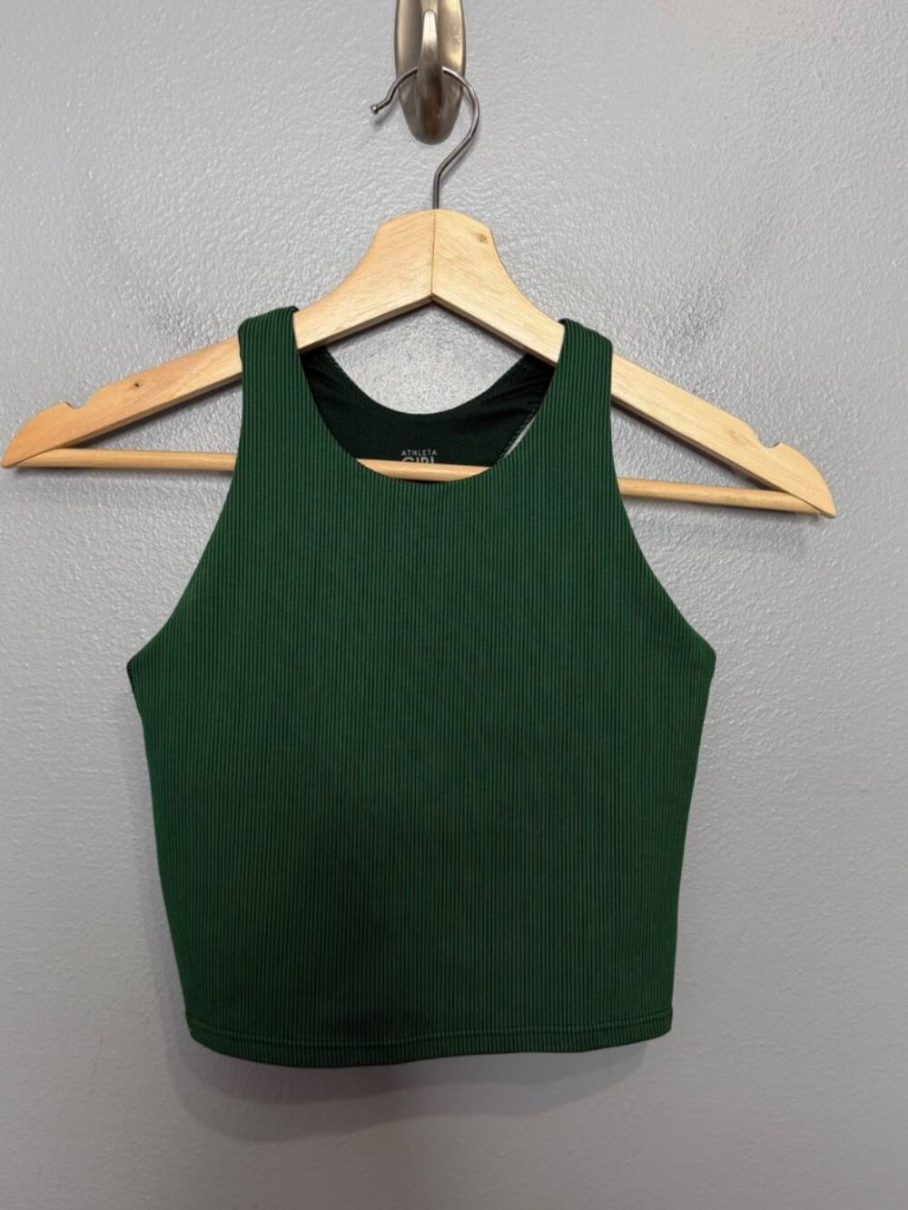 ATHLETA GIRL dark green cropped rib tank size L / 12